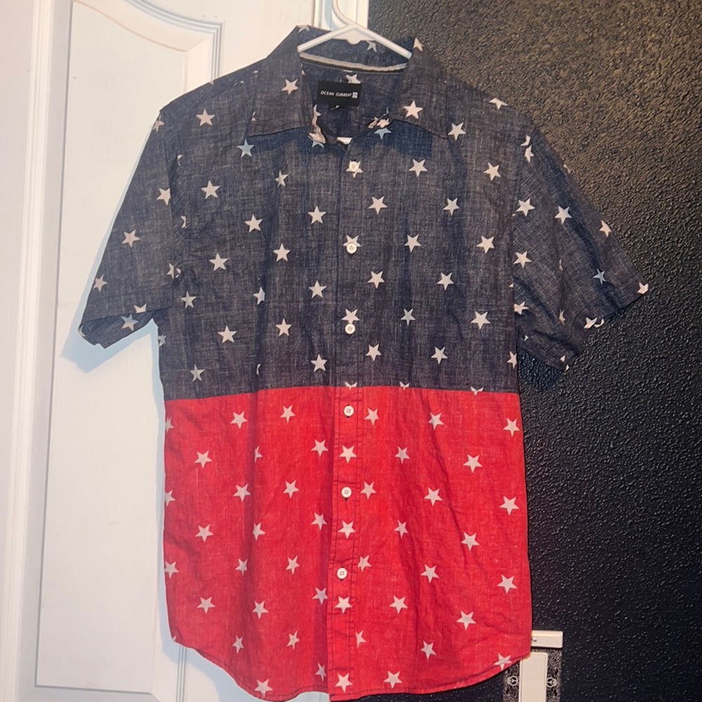 Red, white & blue button up🇺🇸🎆